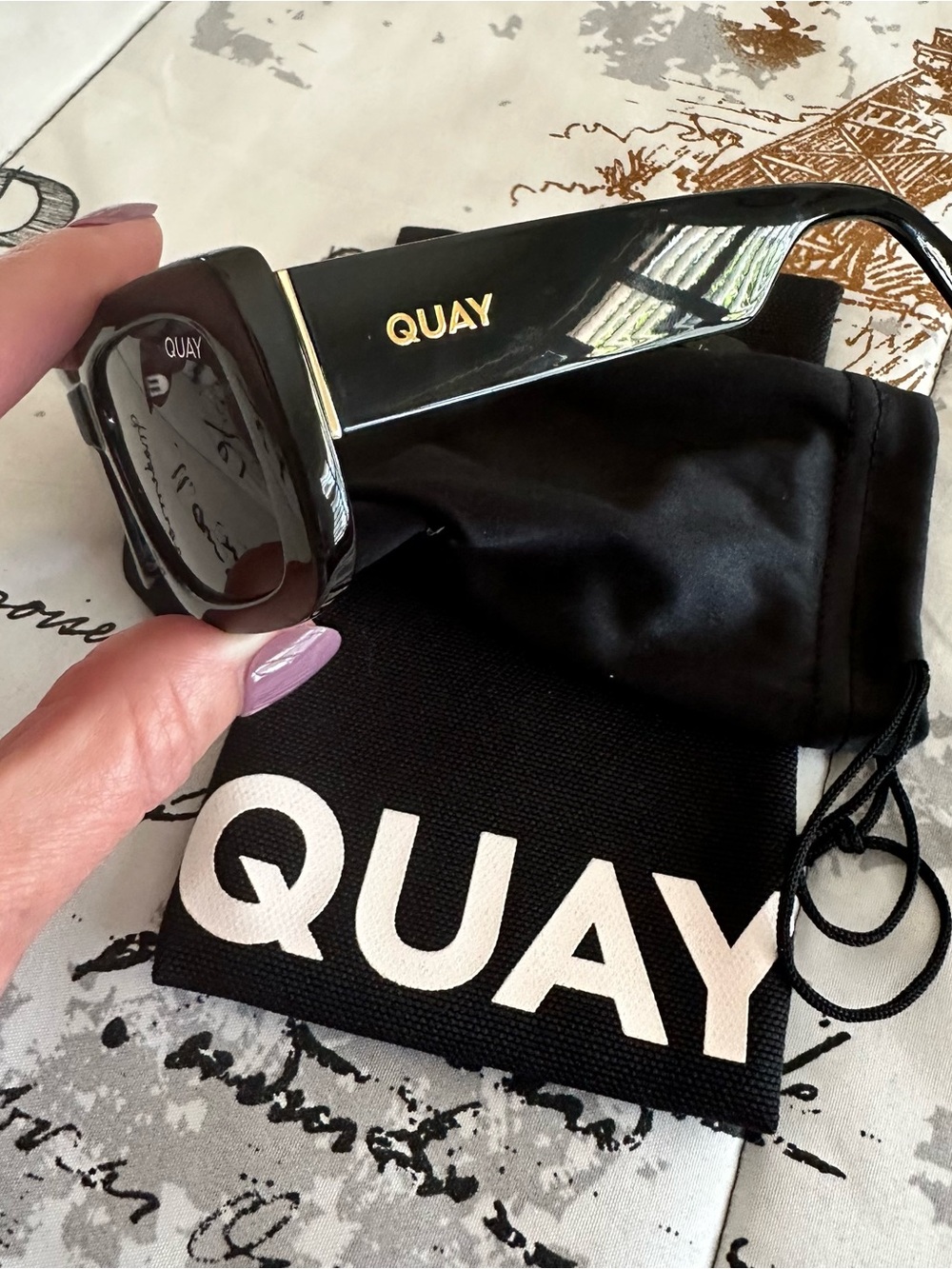 Quay Australia Yada Yada Black Polarized Sunglasses